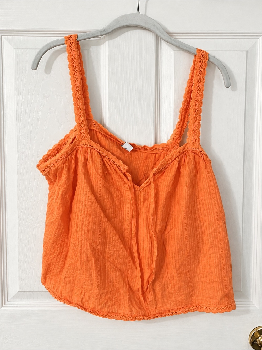 Old Navy Bright Orange Crochet-Trim Tank